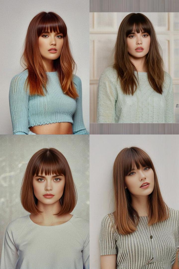 Bold Statement Blunt Bangs For Square Faces