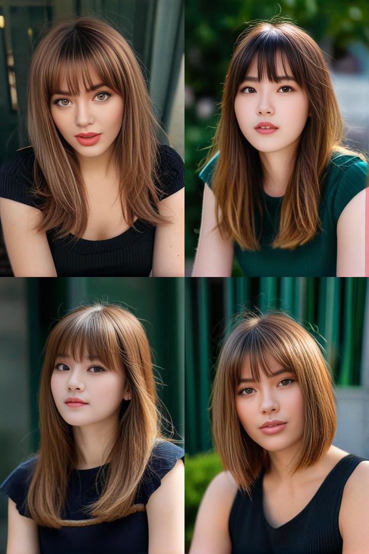 Bold Thick Bangs For Square Faces