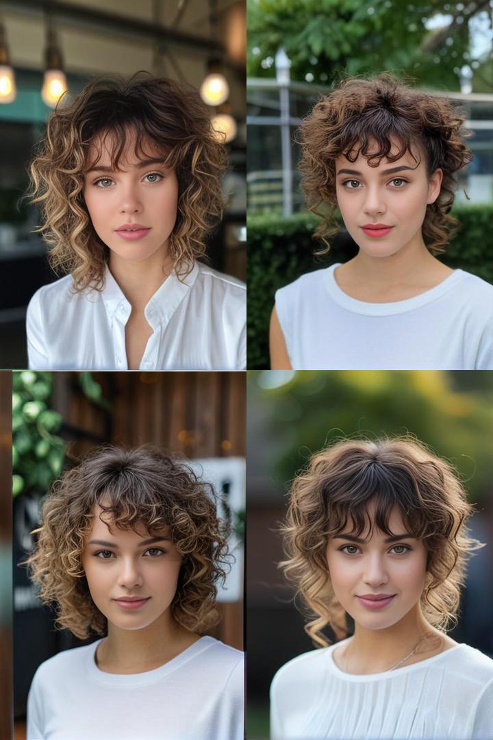 Curly Hair Bangs For Square Faces