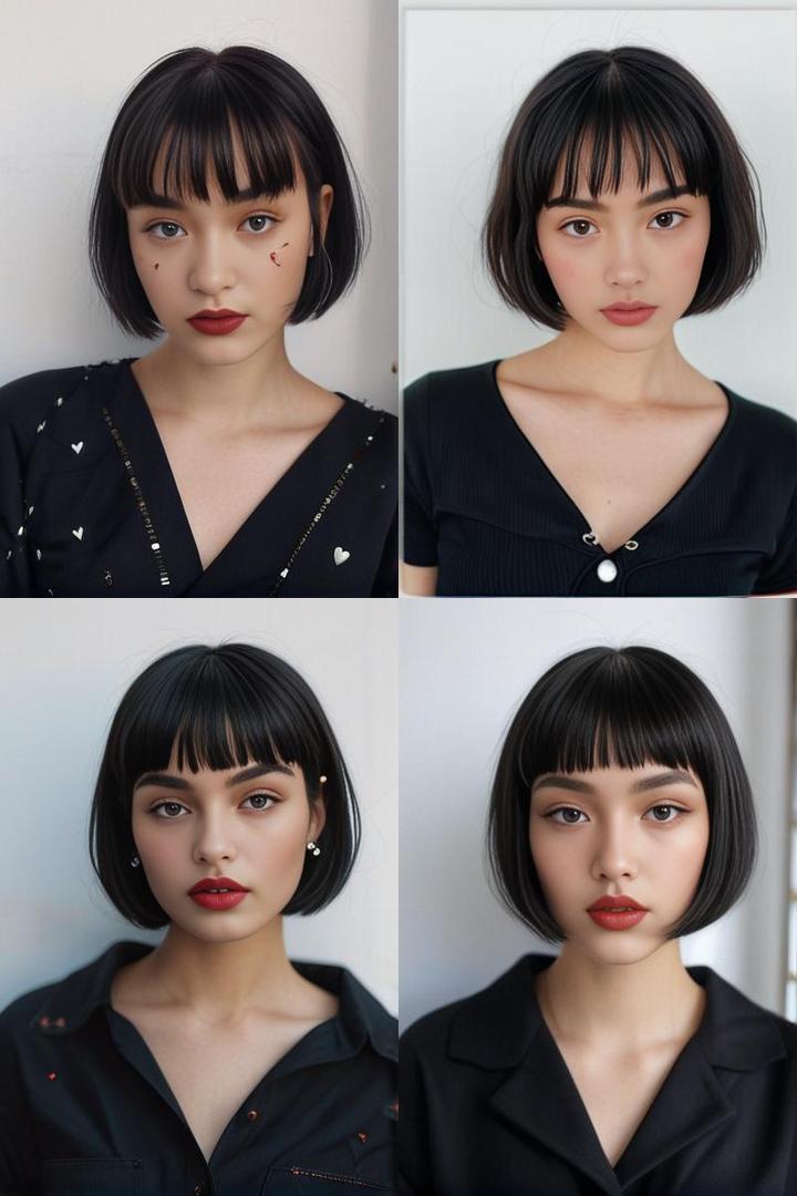 Bold Bob With Micro Bangs