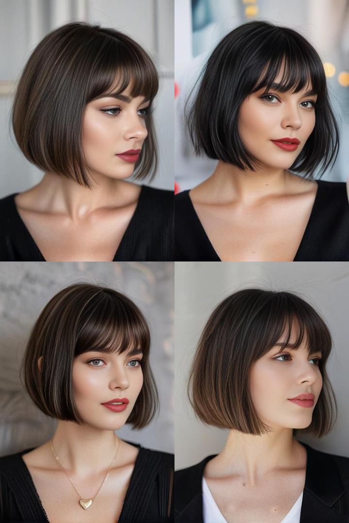 Chic Angled Bob With Fringe