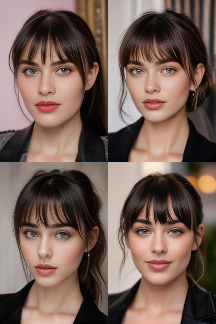 Chic Asymmetrical Bangs For Heart Shaped Faces