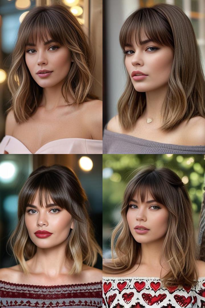 Chic Mid Length Hair With Bardot Bangs