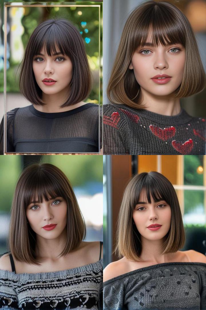 Chic Shoulder Length Cut With Blunt Bangs