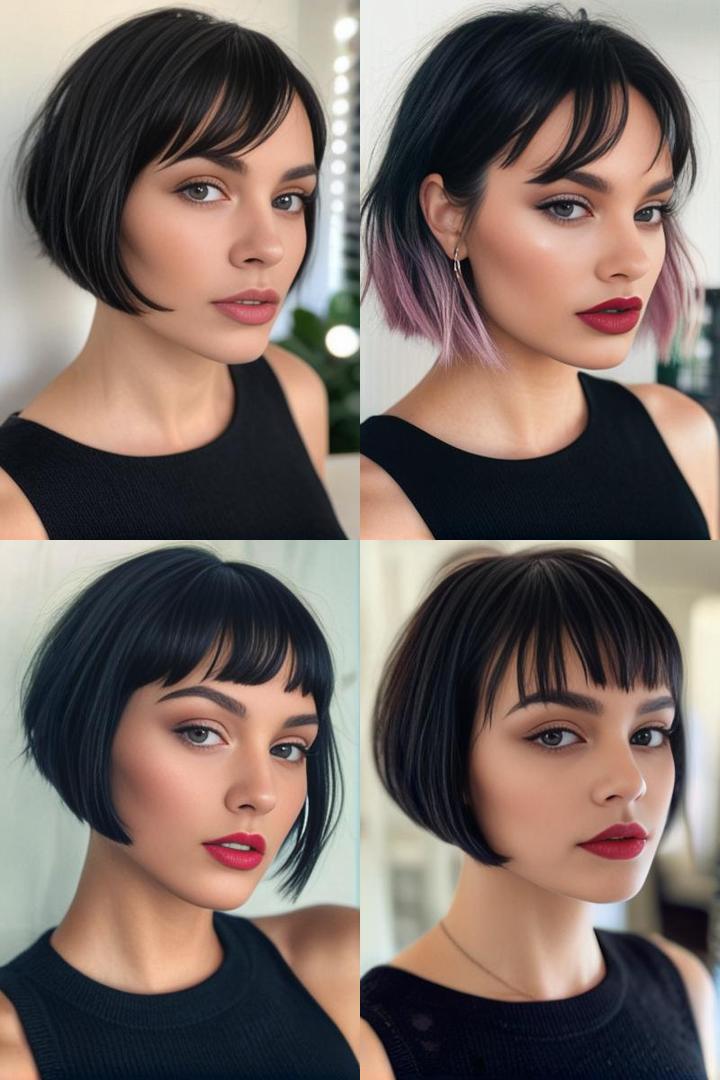 Edgy French Bob For Heart Shaped Faces