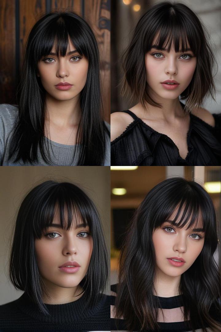 Edgy Textured Bangs For Heart Shaped Faces