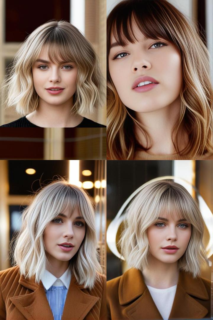 Chic Waves And Curtain Bangs