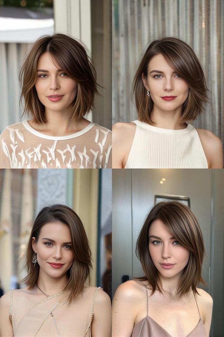 Collarbone Length Feathered Cut For Thin Brown Hair