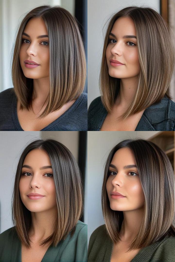 Polished Lob For Medium Thin Hair