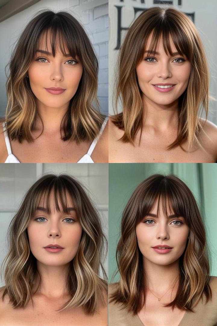 Wavy Lob And Bangs For Medium Thin Hair