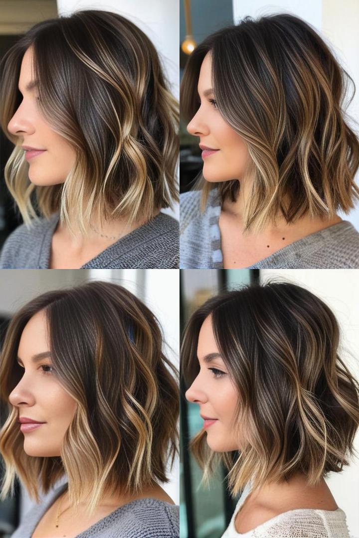 Wavy Lob Subtle Balayage