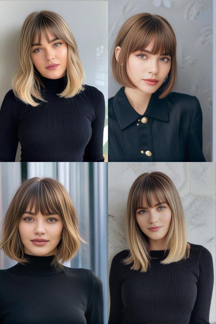 Elegant Bangs for Oval Face Shape Hairstyle