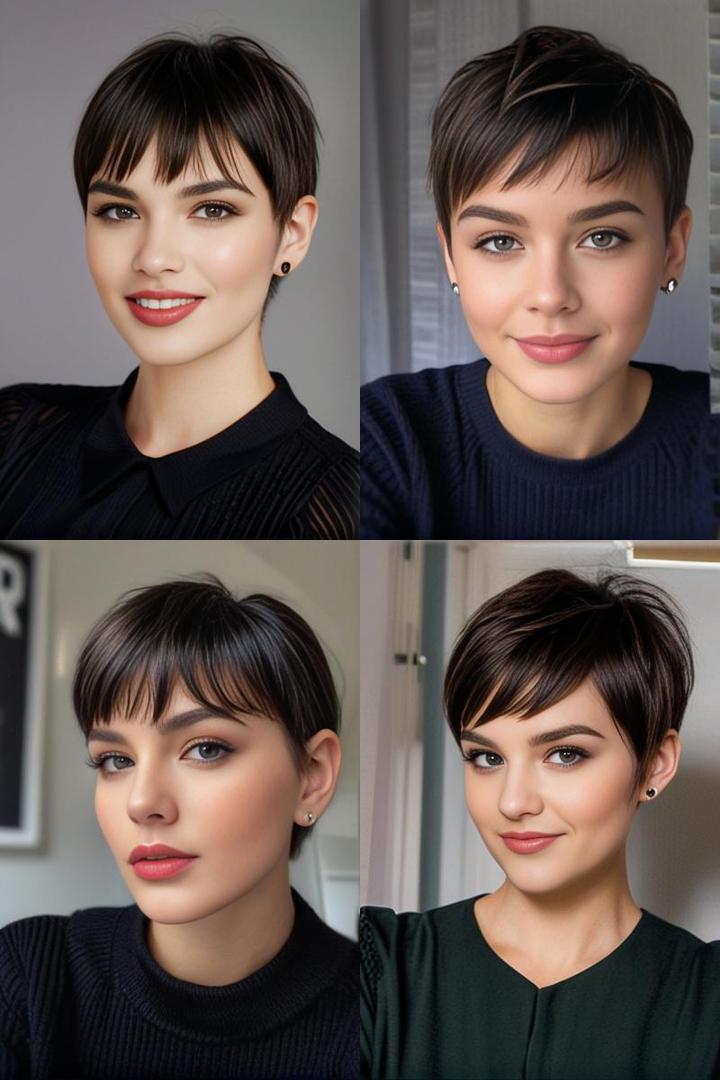 Oval Face Bangs Growing Out Pixie Hairstyle