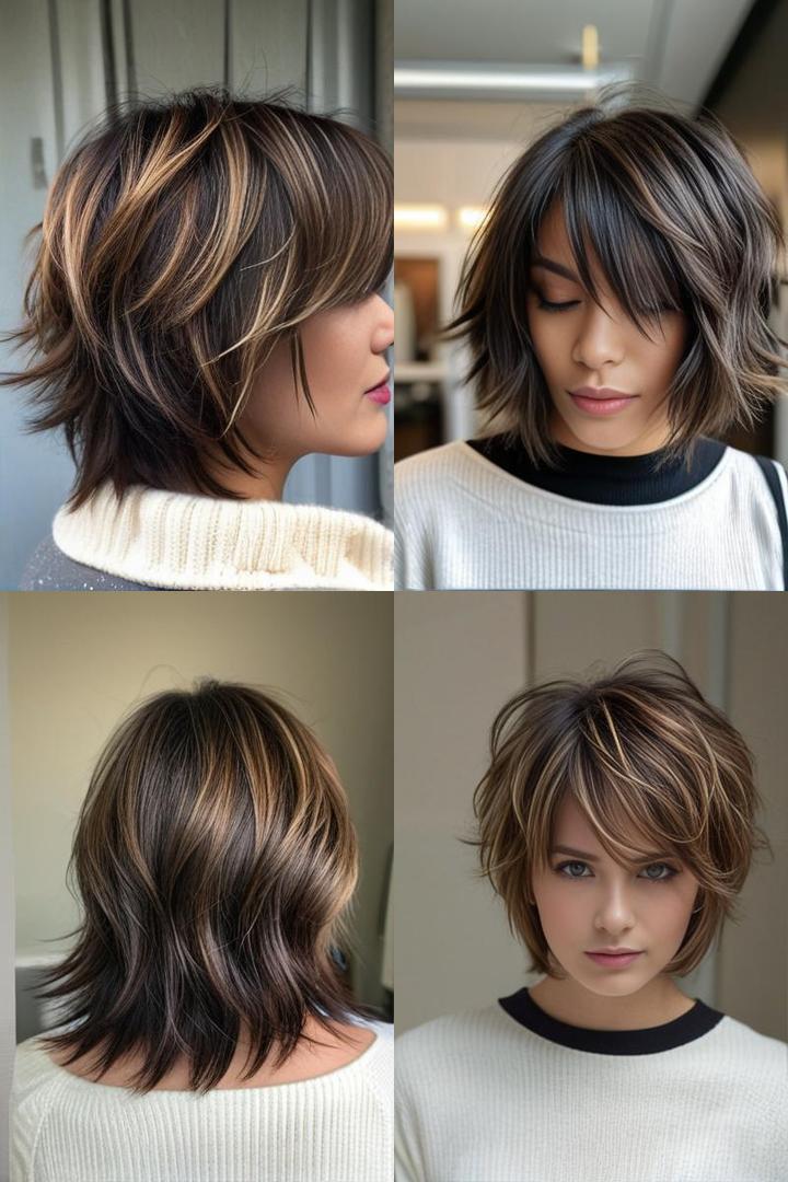 Short Shag Haircut with Chunky Swoopy Layers