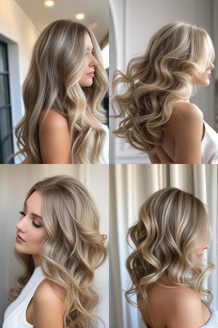 Chic Long Ash Blonde Hair with Curled Ends