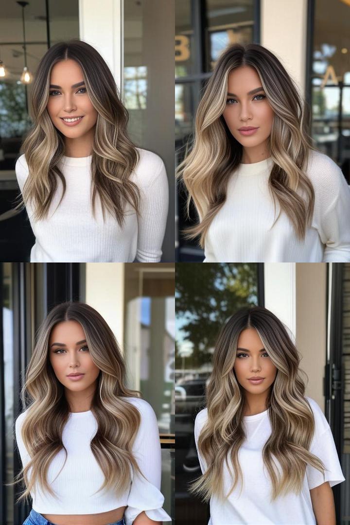 Dark Ash Brown with Long Blonde Balayage