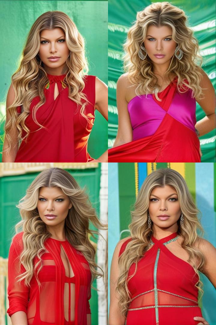 Fergie Rocks Long Blonde Curls in Indian Hairstyle