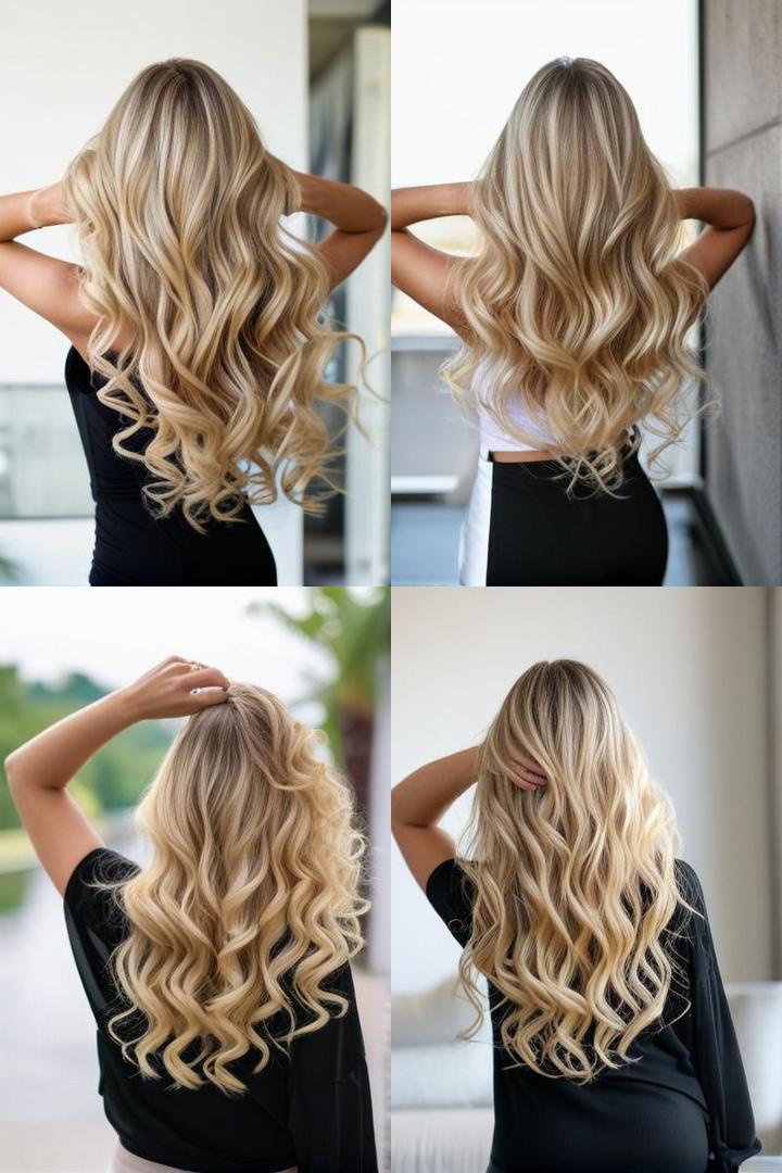 Long Blonde Hair with Curly Ends