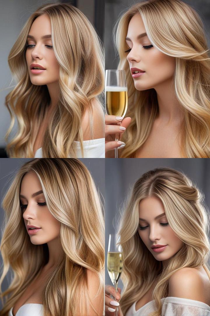 Long Blonde Hair with Honey and Champagne Highlights