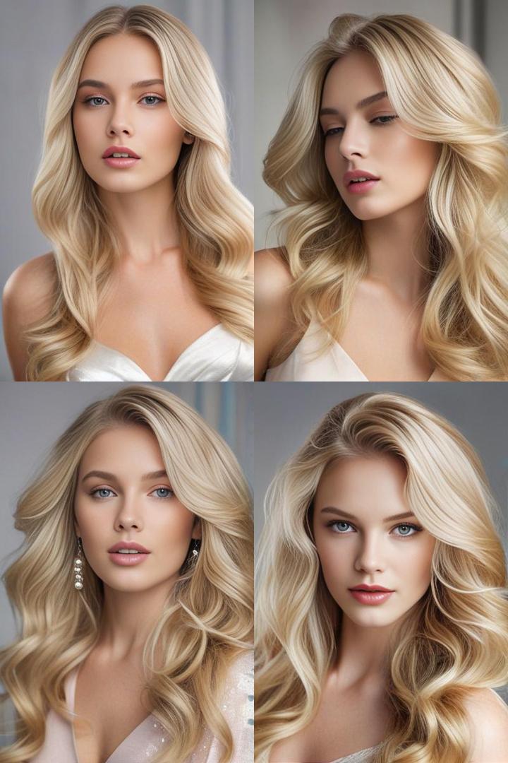 Long Blonde Pearl Wavy Blowout