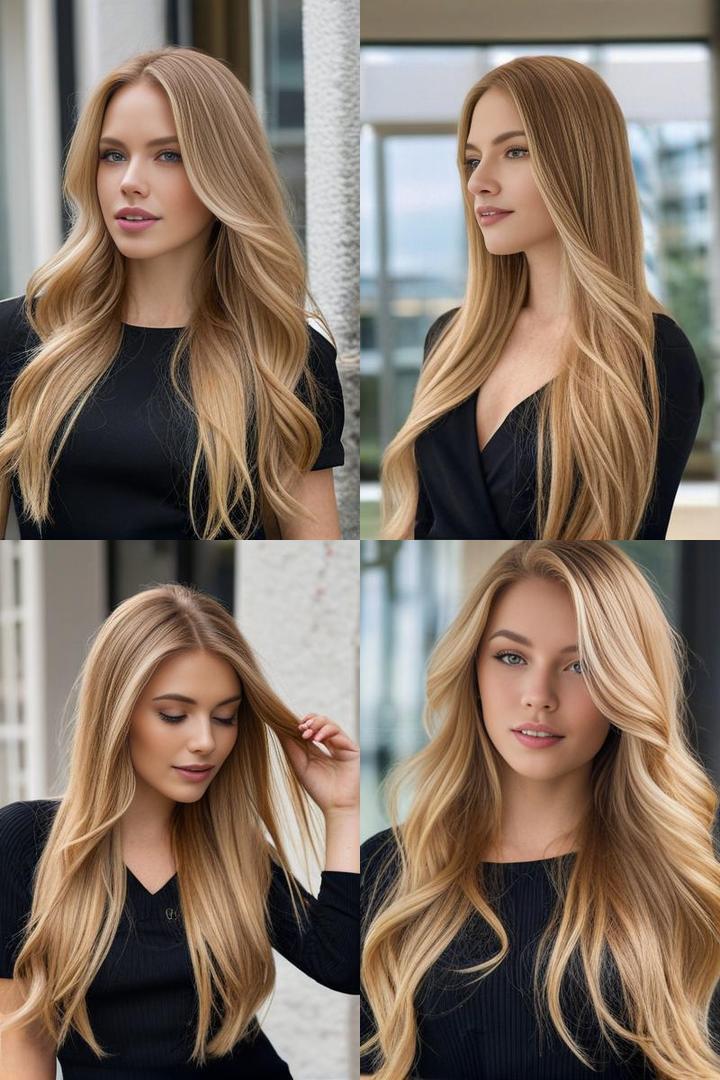 Stunning Long Blonde Hair with Strawberry Blonde Highlights