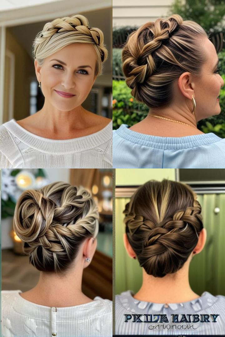 Achieve a Stylish Braided Updo with Pixie Hairstyles for Older Women