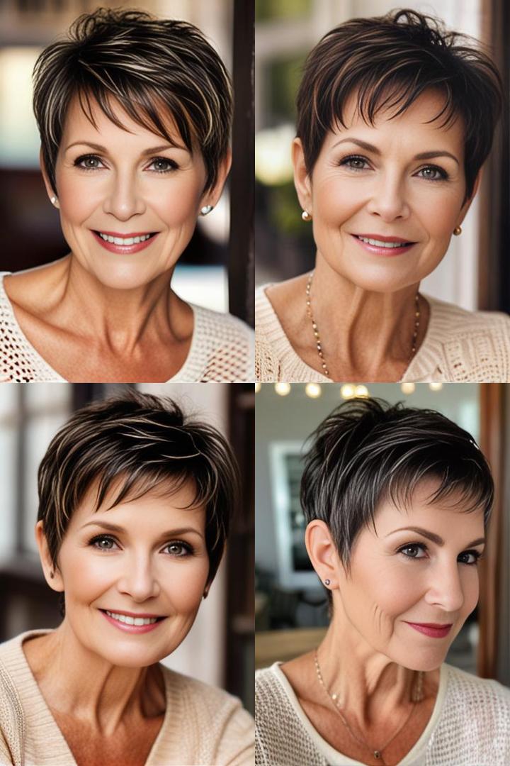 Texturized Pixie Hairstyles for Older Women