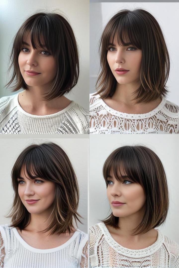 Medium Length Layered Haircuts with Bangs and Ghost Layers