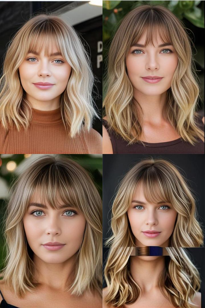 Medium Length Layered Haircuts with Bangs Beachy Waves Style Guide