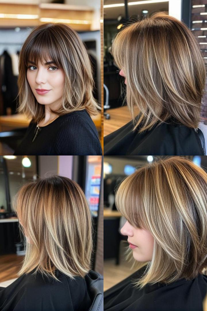 Medium Length Layered Haircuts with Bangs V Cut Layers for Thick Hair