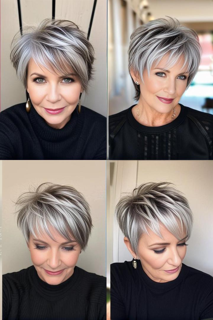 Edgy Short Shag Hairstyle for Women Over 50