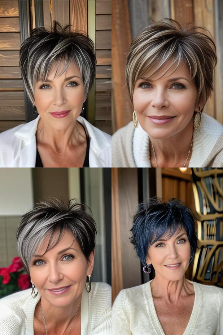 Funky Short Shag Hairstyles for Women Over 50