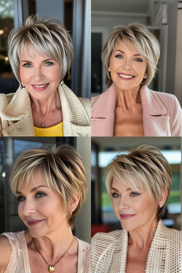 Youthful Short Shag Hairstyles for Women Over 50