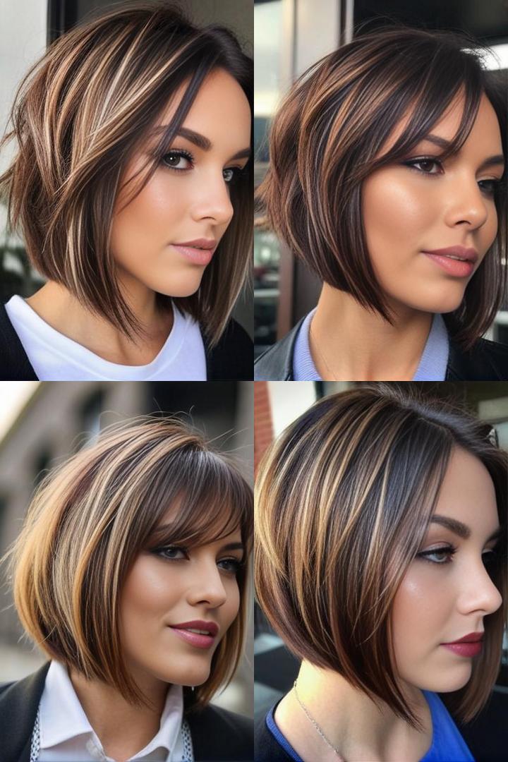 Edgy Bob Hairstyle With Chocolate Brown Highlights