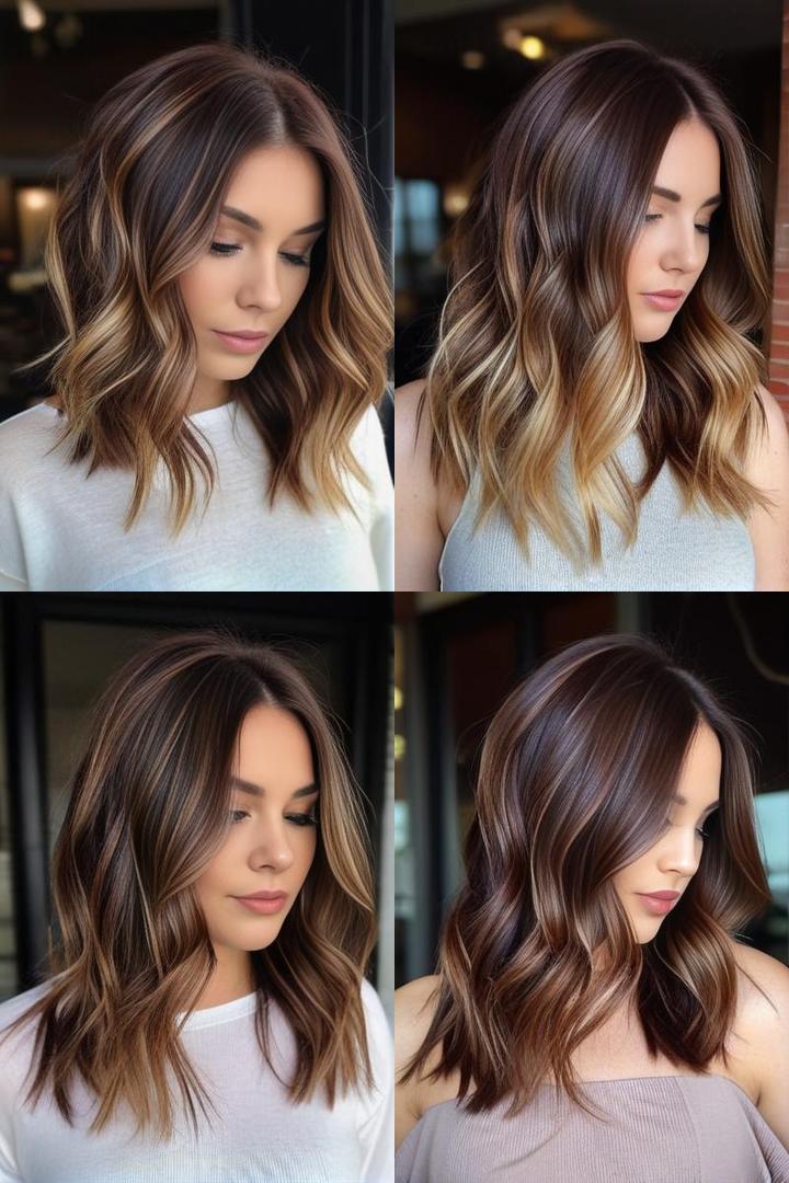 Light Cherry Brown and Blonde Balayage for Stunning Chocolate Brown Hair